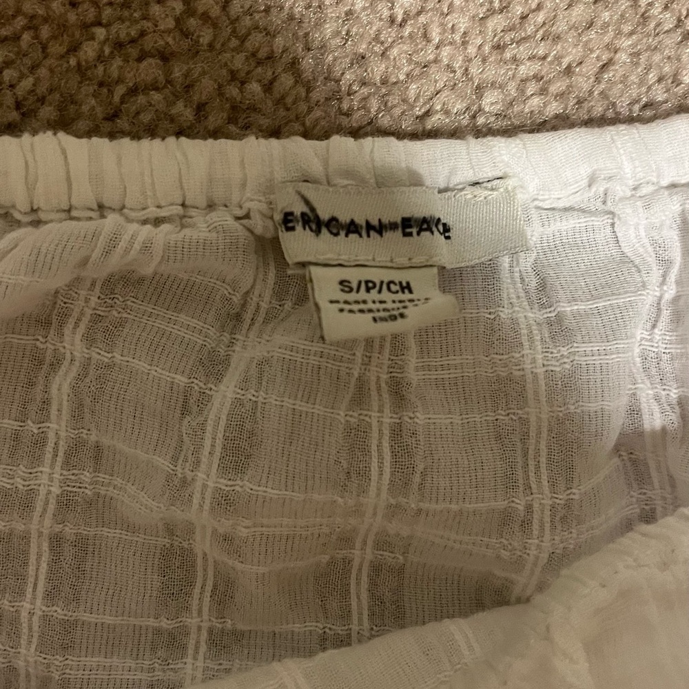 American Eagle White Embroidered Puff Sleeve Blouse, Size Small - Picture 8 of 11
